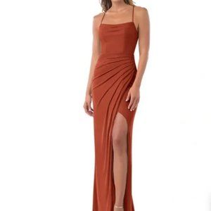 Azazie Kalea Dress Rust Size A2